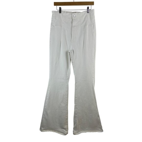 Free People Denim - Free People Jayde Women's 32 White Button Fly Denim Flare Bell Bottom Jeans